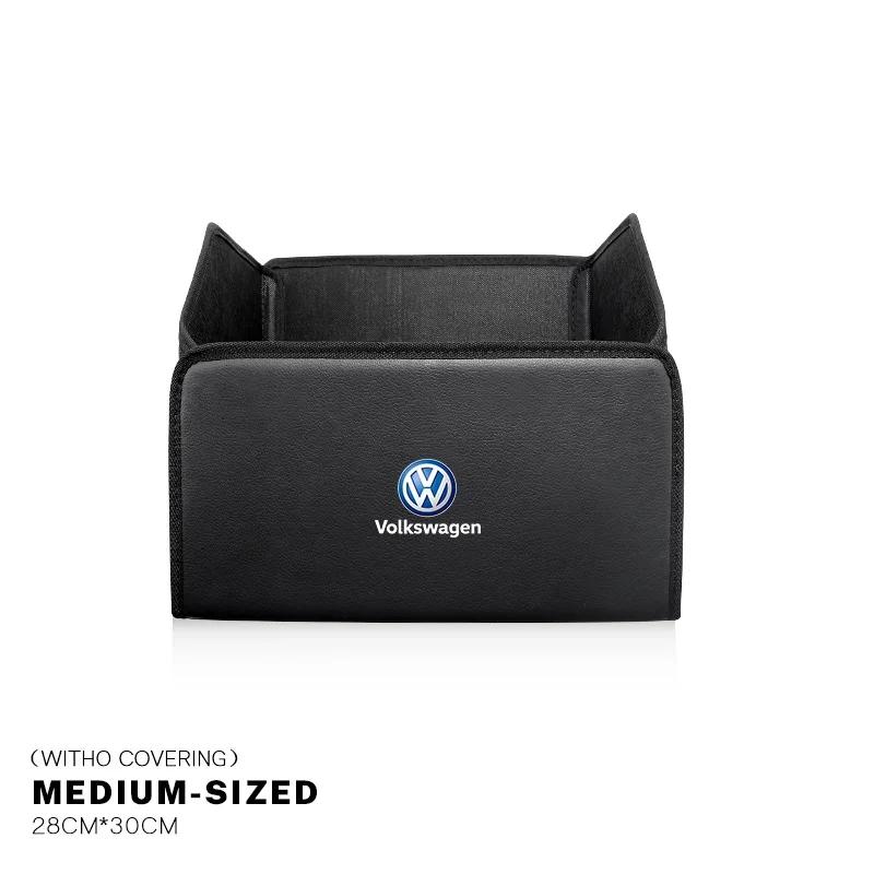 Car Trunk Storage Box Leather Sundries Organizer Travel Bag For VW R Line GTI Polo Golf Passat CC Tiguan Arteon Touareg Scirocco