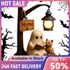 Halloween Ghost Reading Lantern Soft Warm LED Glow Ghosts Reading Book Lamp with Cute Cat for Home Office Table Decoration