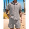 Men’s Shirt, Casual Loose-fit Short-sleeved Top and Shorts Beach Set