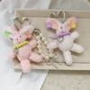 Elegant Handmade Plush Rabbit Keychain Cartoon Animal Key Ring Decoration for Bag Key Phone Accessories