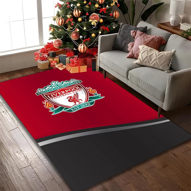 [1pc Liverpool FC Office Carpet] Easy Maintenance Chair Rug for Conference Room Use, Durable Area Sofa Floor Mat