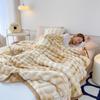 Imitation Rabbit Fur Bubble Velvet Blanket