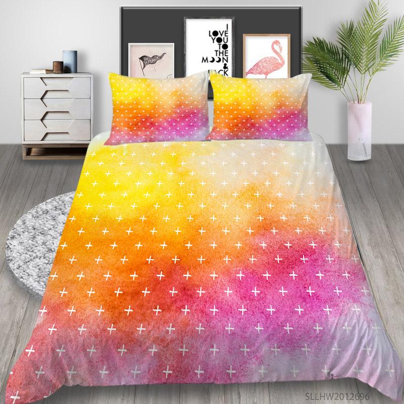 3D Color Pattern Graphic Printing Bedding Single Double Bed Full Size Vintage Pattern Pillowcase and Quilt Cover 2 or 3 Comfortable Home Decoration