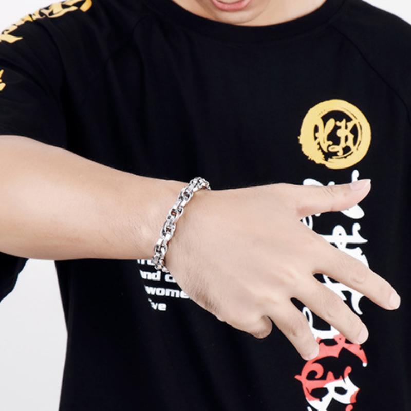 New Retro Punk Stainless Steel Gold/Silver/Black Color Bracelet for Men Jewelry Gifts