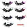 7 Pairs Colorful False Eyelashes 3D Mink Colored Curl Fluffy Eyelashes Russian Volumes Natural Thick Fluffy Lashes Extension