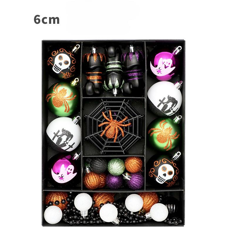Halloween Decorations, 41 Pieces/set, Painted Skeletons, Plastic Balls, Pendant Sets, Halloween Party Pendants, Party Decoration Supplies