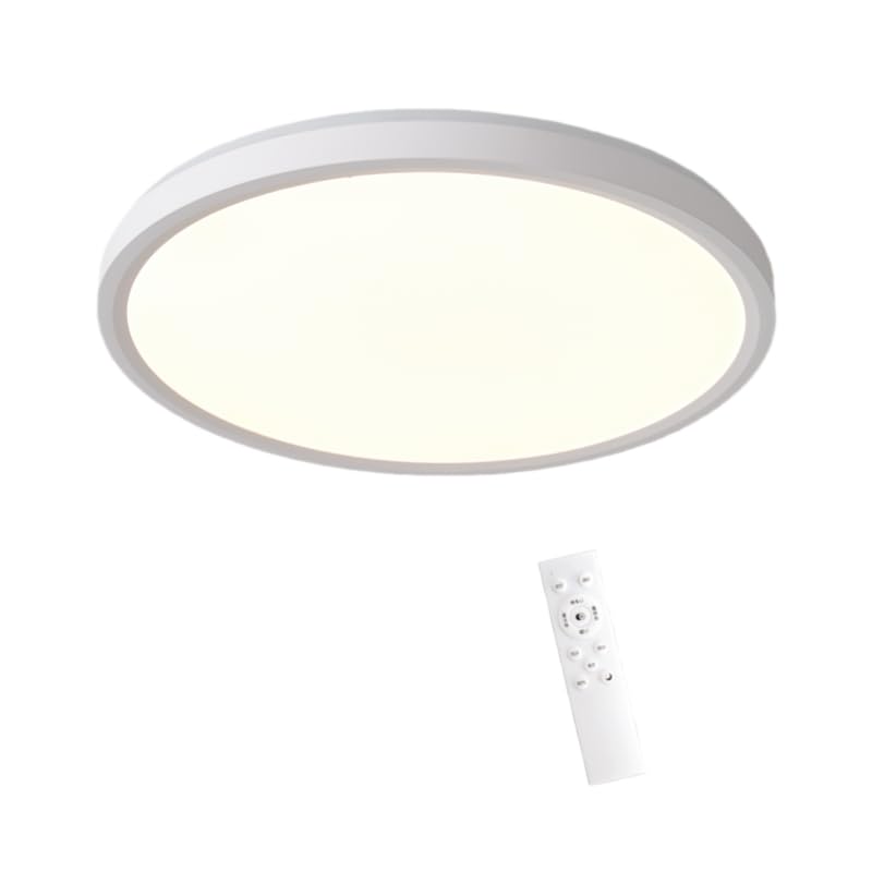 Jiaqihong5 LED Ceiling Light, Indoor, Slim, Round, 30cm, 28W, Lightweight, Stepless Dimming and Color Adjustment, Warm White and Daylight White,