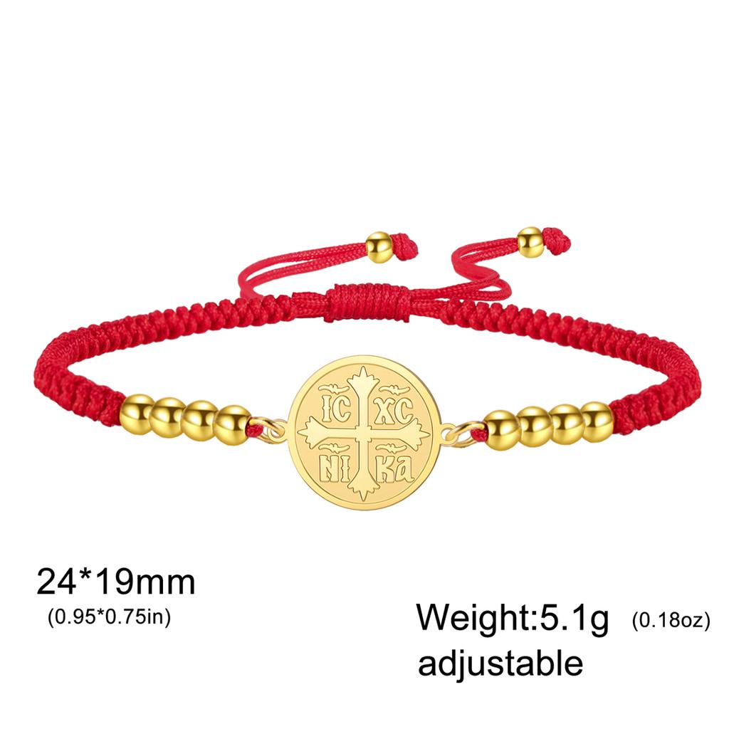 IC XC Punk Cross Seal Bracelets for Women Men Stainless Steel Orthodox Prayer Bracelet Christian Amulet Jewelry Gift