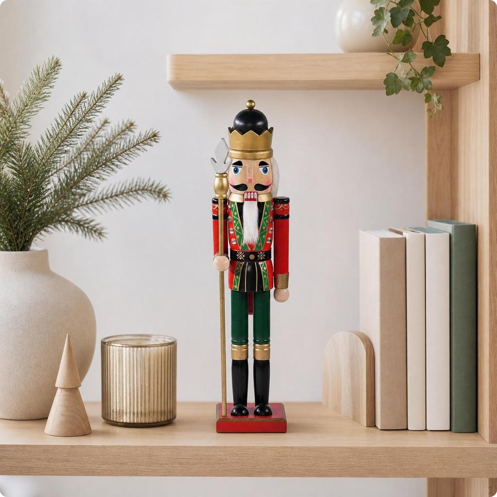 Nutcracker HandPainted Figurine Freestanding Wooden Ornament for Collectors,