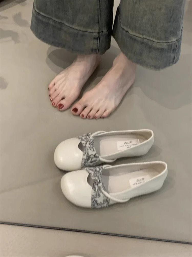 

French New Year S Mary Jane Shoes Late Night Versatile Soft Sole Women S Ballet Single Shoes Doudou Shoes Summer New Round Head 35