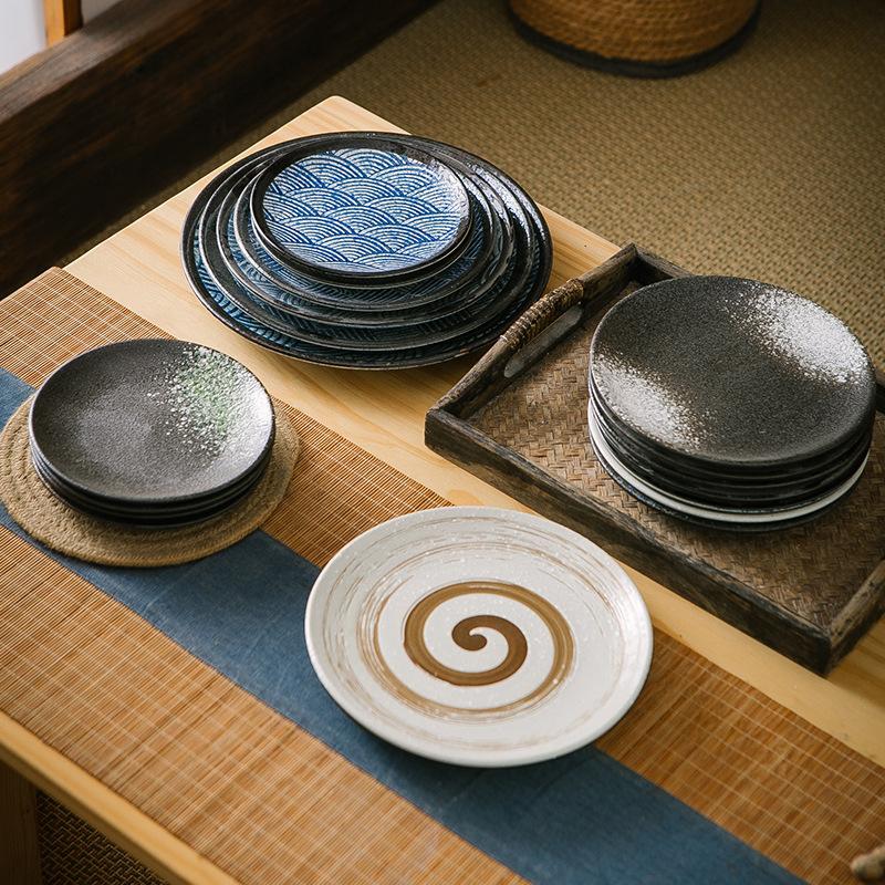 High Appearance Level Japanese Ceramic Tableware Bone Dish Home Platter Western Steak Plate Pasta Salad Fruit Porcelain Plate