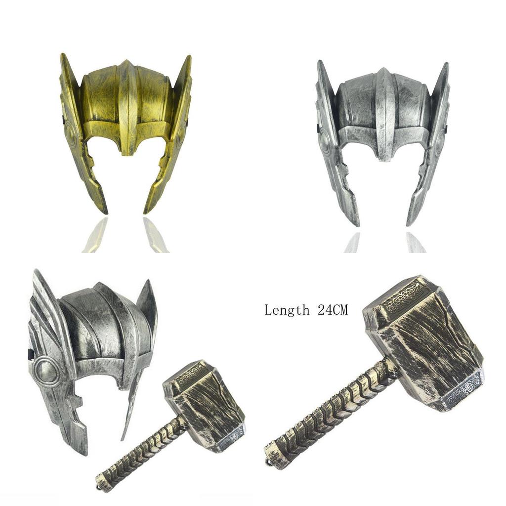 Hammer Custome Thor Helmet Mask Kids Cosplay Toys Action Figure Light Without