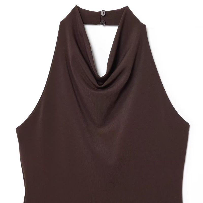 Araltay New Arrival Fashion Style Women's Clothing Fashion All-Match Simple Stitching Hanging Collar Dress 1198453