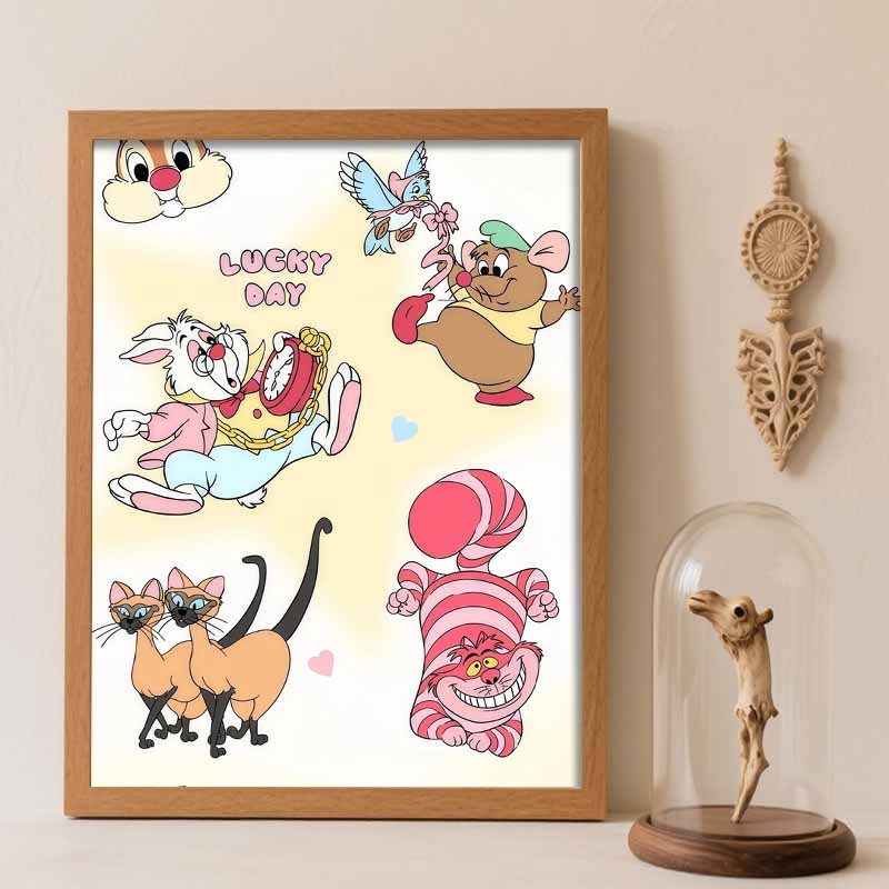 Disney Diamond Painting Kit Lucky Day characters 5D DIY home decor and craft lovers, beautifully designed Round 20x30cm
