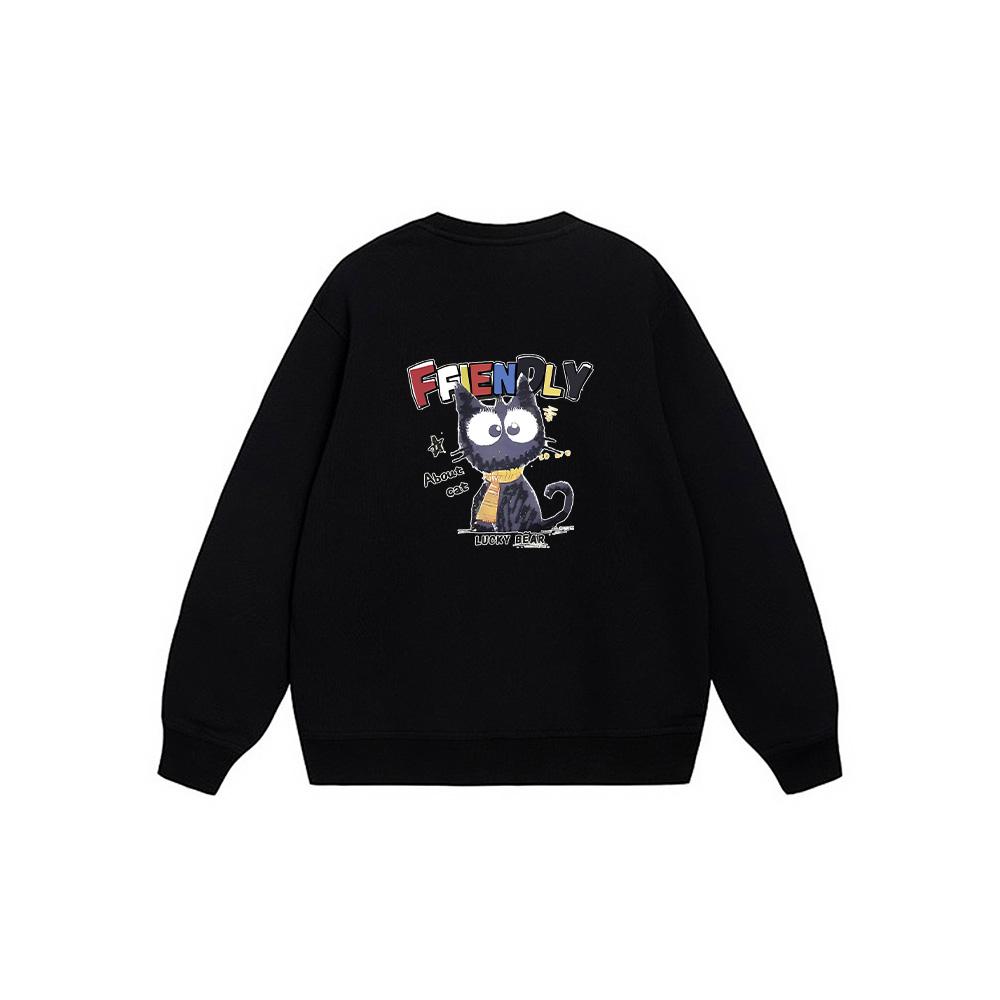 

Nike Мультяшный принт кота Однотонный Логотип с буквами Свитшот с круглым вырезом Унисекс свитшот Черный BV2667-010(TEAM1061-3.3.28) S