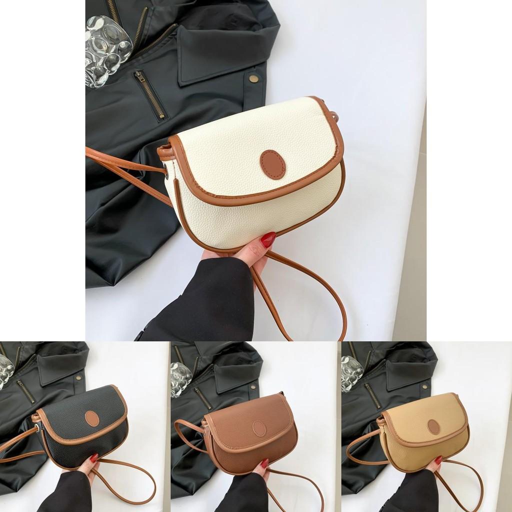 Trendy Brown Single Shoulder Bag Unique Small Square Design Chic Everyday Purse