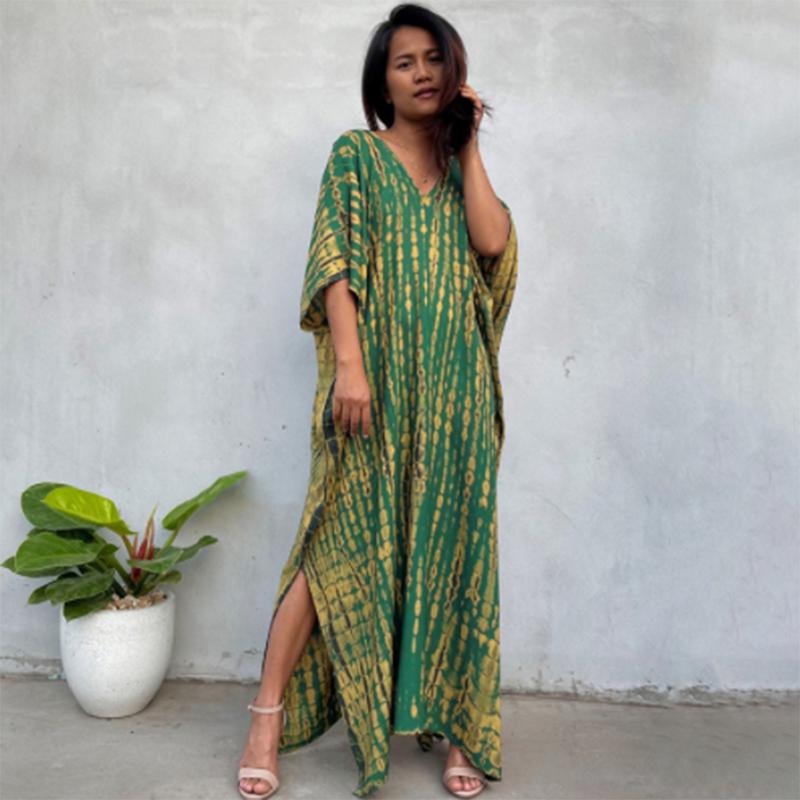 Šaty Bohemian Beach Kaftan pro ženy Barva na kravatu Letní Maxi Župan Letní Plavky Přikrývky Sváteční plavky