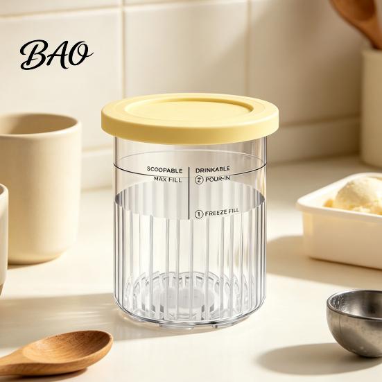 Kitchen Gadgets for Treats Ice Cream Pint Containers Ninja NC500, NC500C, NC501, NC501C Series, Food Grade Compatible with NC500 NC501 Series Plastic