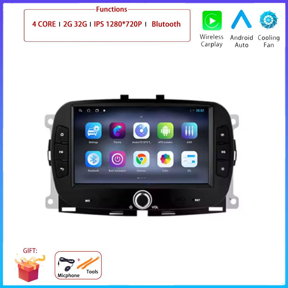 

For FIAT 500 2016 2017 2018 2019 Car Carplay Auto Android Radio Navigation GPS Multimedia Video Player 5G WIFI