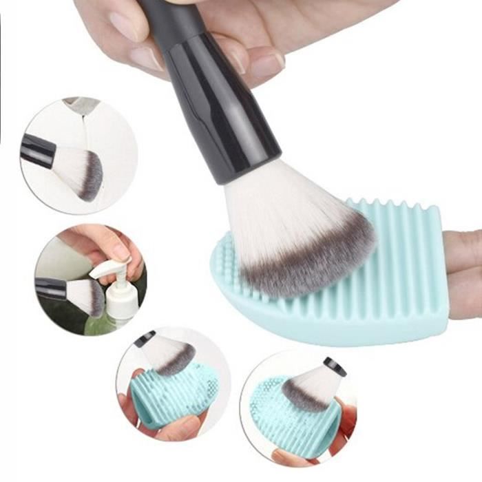 Maquillage de Gant Lavage Laveur Conseil Esthétique Propre Putil Pinceau de Nettoyage MakeUp Brosse Clean Vert