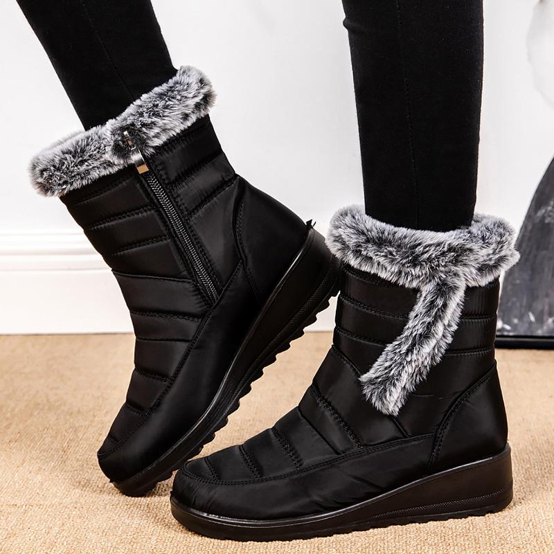 Women'S Boots Snow Flat Women Booties Waterproof Shoes Women Plus Size Ankle Boots Platform Winter Shoes Boots Botas Mujer