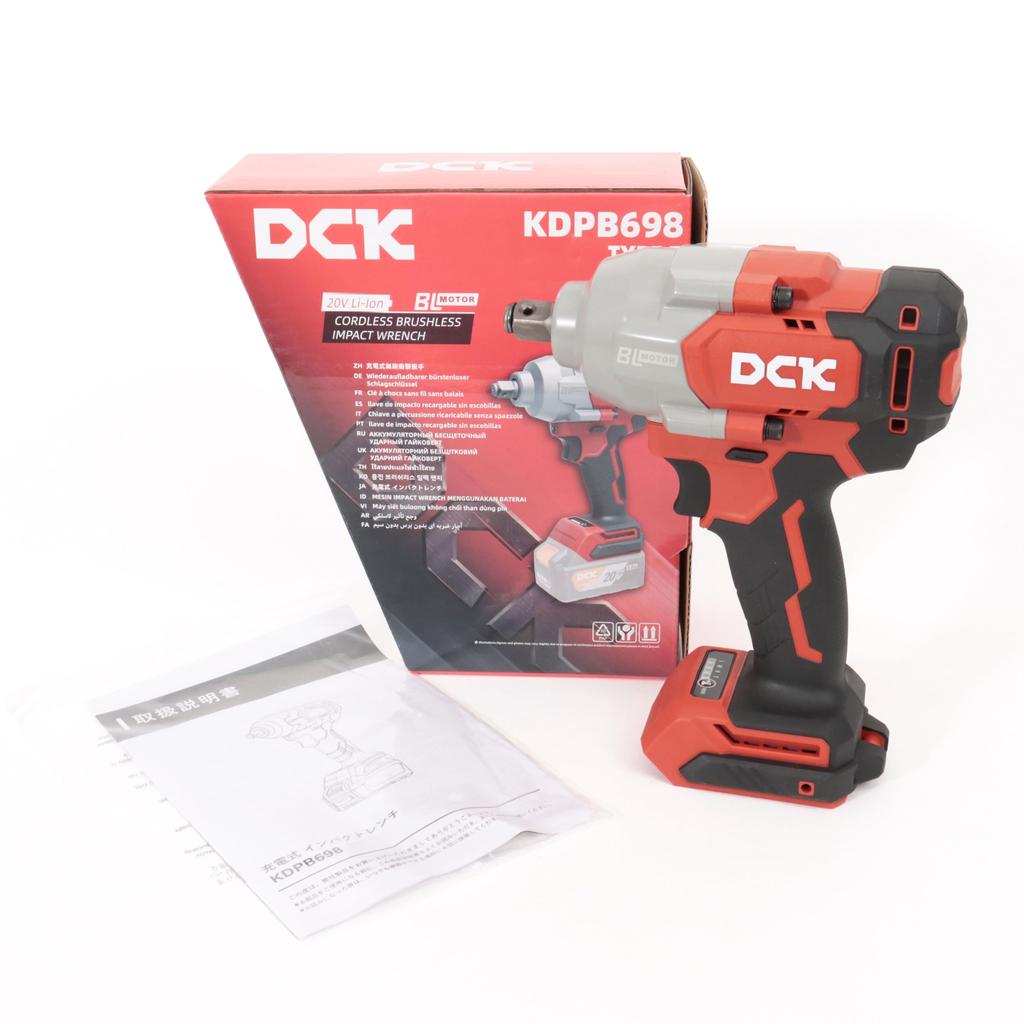 DCK 20V Impact Wrench Tightening Torque 698 Loosening Torque 910 mm Square Brushless Rechargeable for Tire Changes Sold KDPB698(Z) N·m, N·m, 12.7 (1/2