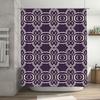 Purple White Geometric Shower Curtain Waterproof Bath Mat Decorative Bathroom Liner Home Decoration Size 69x72 inches (175x183cm