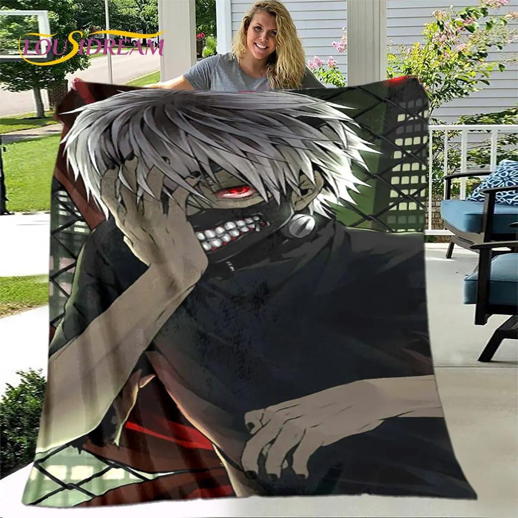 Tokyo Ghoul Japan Anime Cartoon Soft Plush Blanket,Flannel Blanket Throw Blanket for Living Room Bedroom Bed Sofa Picnic Cover