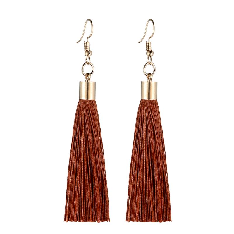 Lovbeafas Fringe Tassel Earrings For Women Gold Color Vintage Long Drop Dangle Earrings Fashion Wedding Jewelry Party Gift