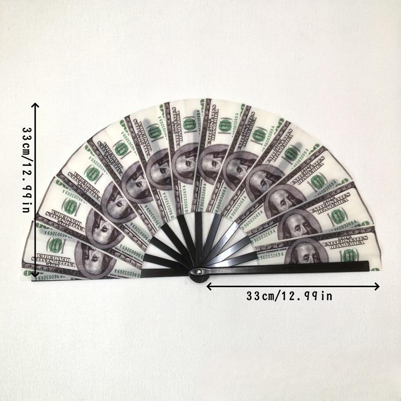 Dollar Bill Print Folding Fan, Creative Gift Fan, Portable Folding Fan, Fun Decorative  Summer Cooling Accessory