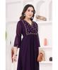 Women Designer Georgette V-Neck Gown Kurta Indian Bollywood Anarkali Top Tunic Kurti