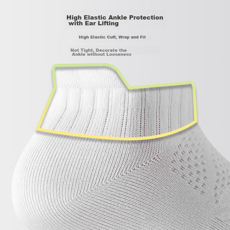 Marathon Socks, Running 5 Pairs, Spring And Summer Sports, Terry Bottom, Shock-Absorbing, Non-Slip, Sweat-Absorbing Boat Socks, Foot Short