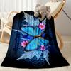 1pc Colorful Butterflies Flowers Blanket Soft and Warm for Sofa Office Camping Travel Livingroom Great Gift for Friends and Family Comfortable