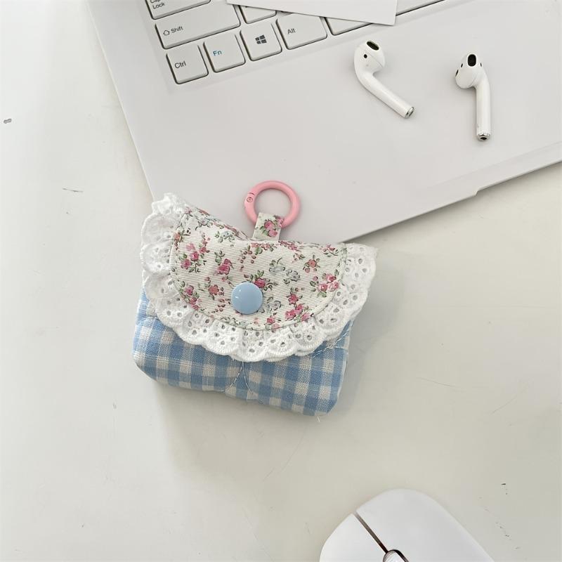 Sweet And Fresh Earphone Storage Bag, Lace Earphone Case, Suitable for Protecting Wireless Wireless Earphones