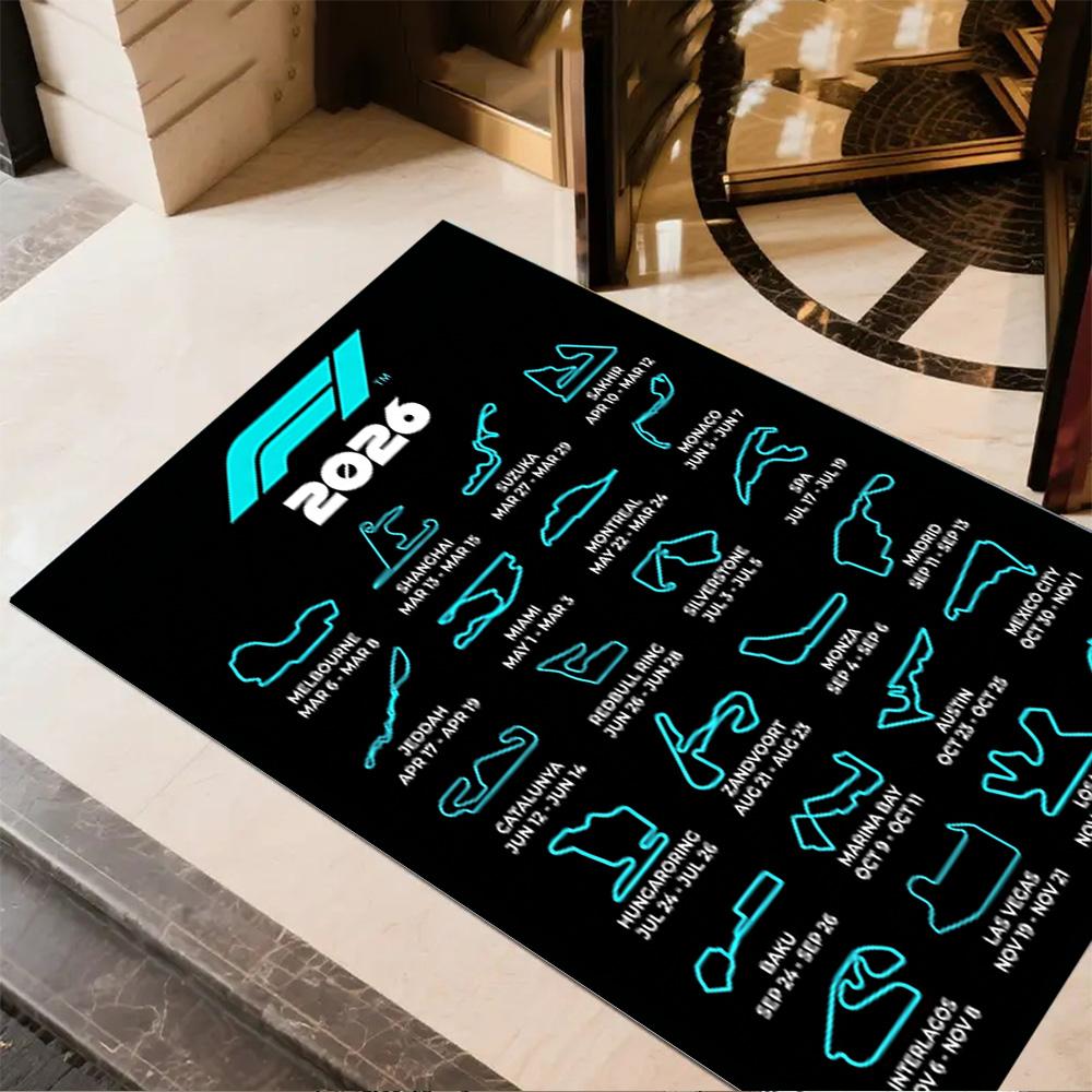 Formula Calendar Area Rug Suitable for Entryway Balcony Dormitory Kitchen Antislip Carpet Decorate Offices