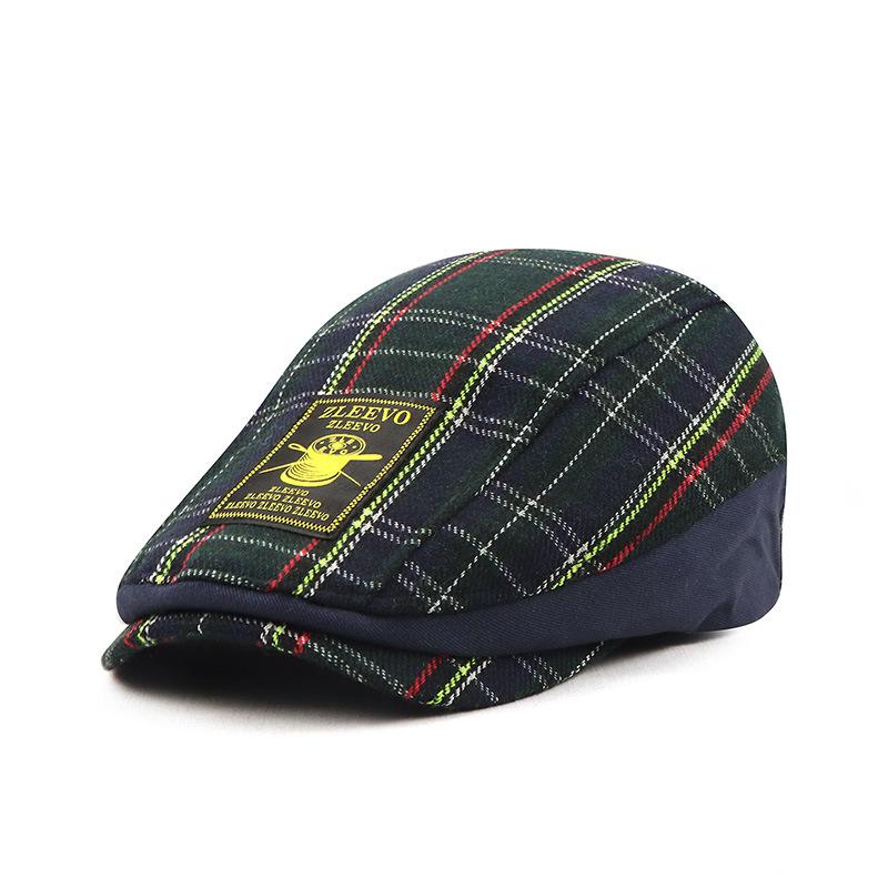 

Retro checked baseball cap, British-style niche beret, Japanese-style versatile bohemian cap, artist’s cap adjustable