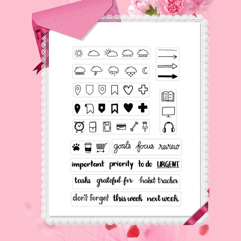 Silikonové razítko Znamení počasí Průhledné razítko Slova času Průhledné razítko pro Scrapbooking Album Dekorace do deníku