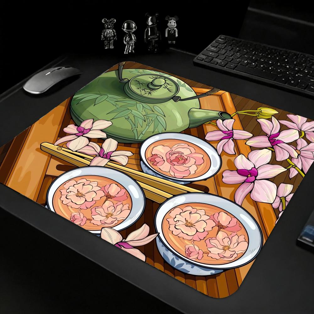 1PC XS Tea Mouse Pad with Stitched Edge Gaming Mousepad Small Non-Slip Rubber Base Washable Portable for Office Home 450x400mm