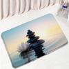 Zen Black Stones Bath Mat Green Bamboo Buddha Candle Spa Bathroom Decorations Bathtub Rug Bedroom Living Room Home Carpet