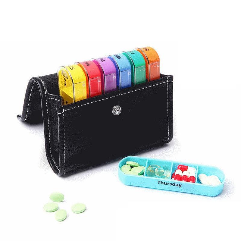 1PC Pillbox Storage Container Pill Wallet Box Set Medicine Box Organizer Case Wallet Medicine Box Travel Case