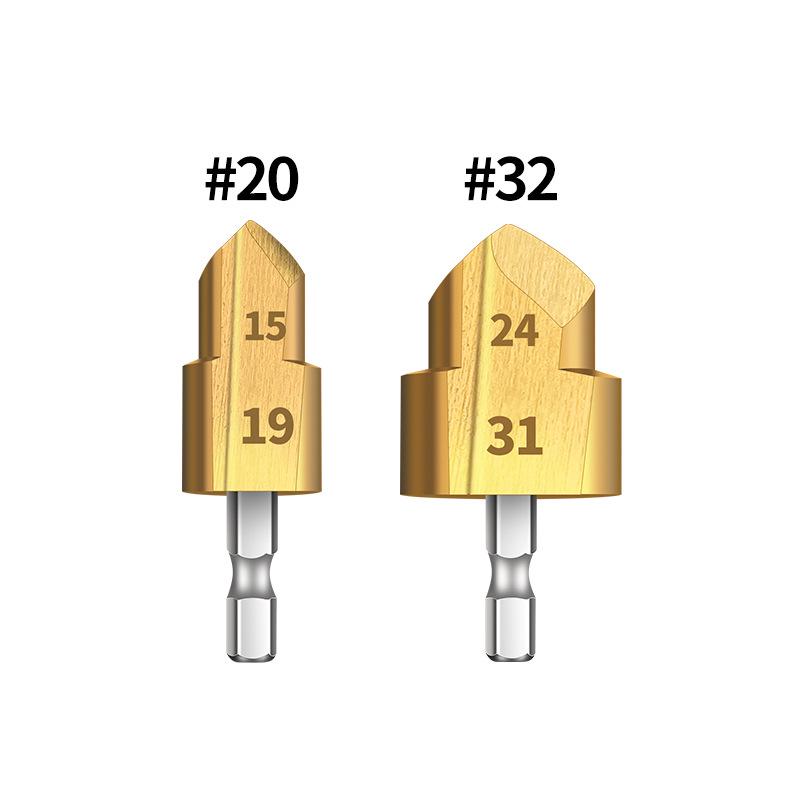 T-Handle Drill Bit Set for PPR/TPR Pipes: Water Pipe Punching & Reaming (20/25/32mm, 1/2" & 3/4").