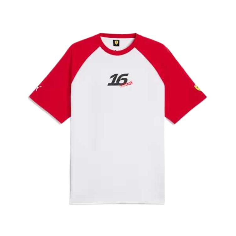 PUMA x Scuderia Ferrari Leclerc Relaxed T-Shirt  PUMA White Rosso Corsa  Men s 635868-02 M