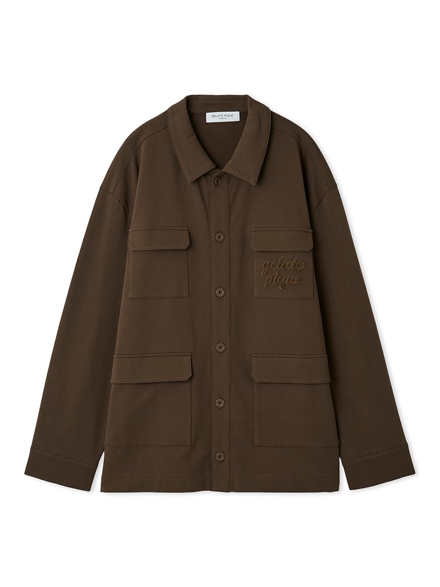 

Gelato Pique HOMME Мини-флисовая рубашка с вышивкой логотипа PMCT254945BRWL Однотонная