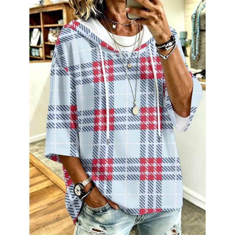 Women's mid-sleeve casual hoodie