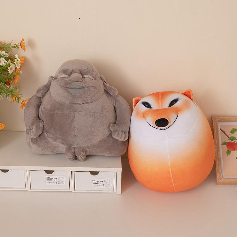 Buddha Dog Creative Head Plush Doll Pillow For Room Decoration And Gifts