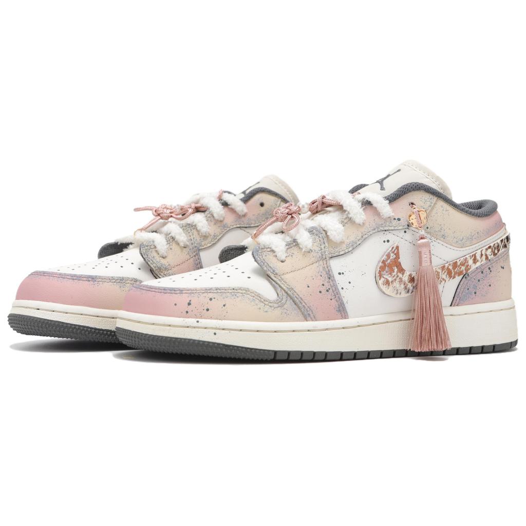 Jordan Air Jordan 1 Resistenti all'Abrasione Scarpe da Basket Basse Vintage Uomo Rosa Pastello 553558-044(Team24-S-BOX)