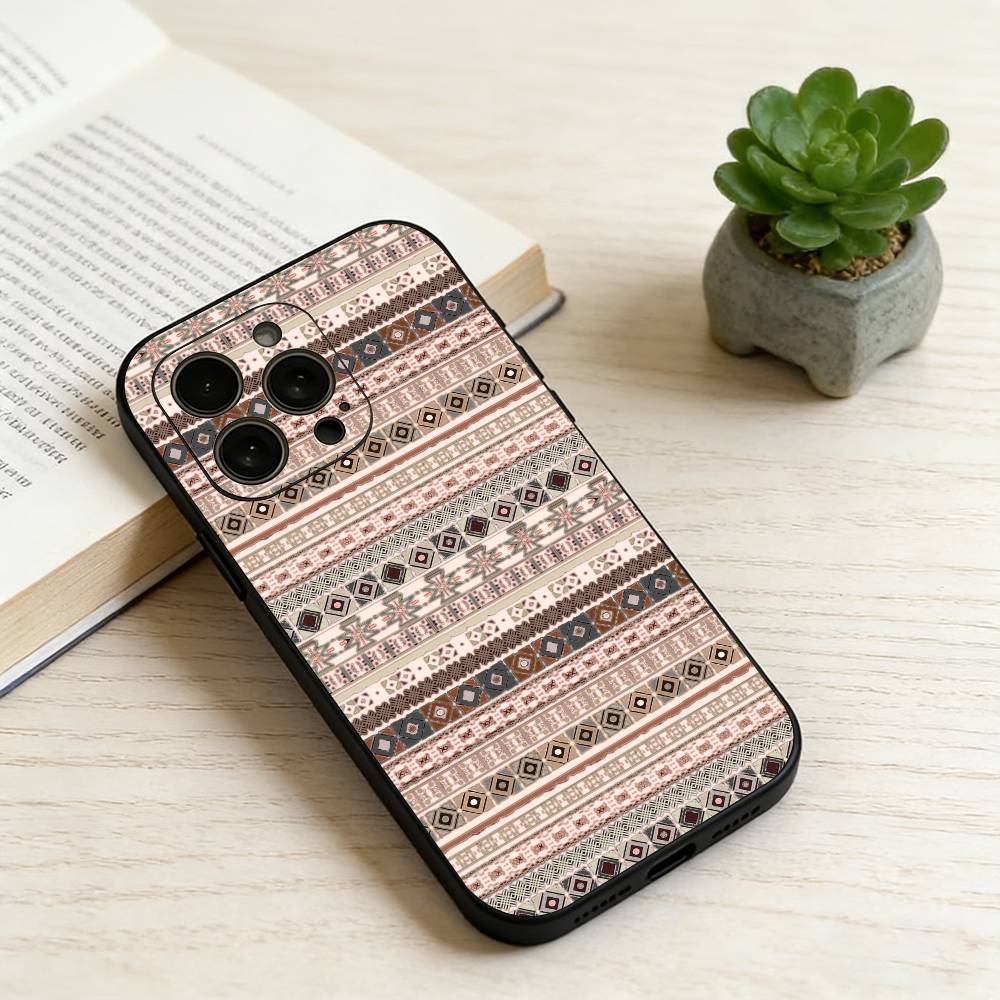 B-Boho PrintPattern Phone Case Silicone Soft For IPhone 17 16 15 14 13 12 11 X XR Plus Pro Max Plus