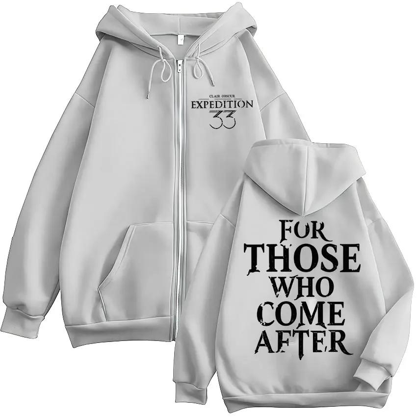 

Clair Obscur Expedition 33 Game Zipper Hoodie for Those Who Come After Print Oversized Sweatshirt Men Women Coats Jacket 3XL