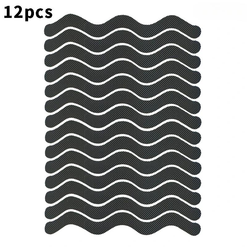 12pcs Shaped Self-Adhesive Anti Slip Strips Waterproof Safety Strips Shower Stickers Non Slip Tape For Bathtub Stairs Floor