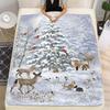 Ganzjahres-Ultra-Weiche Flanelldecke mit HD-Druck - Weihnachts-Elch-Design für Sofa, Schlafzimmer und Geschenke